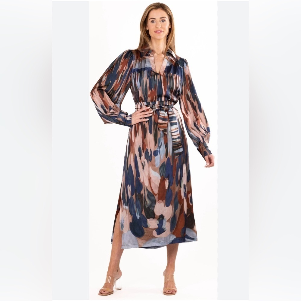 Chic Abstract Long Sleeve Dress